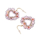 Серьги-подвески в форме сердца из стеклянных бусин и кубического циркония STAS-U017-03G-04-2