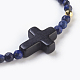 Colliers et bracelets en lapis-lazuli naturel et agate SJEW-JS00993-6