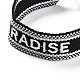 Bracelet tressé en polycoton (coton polyester) word paradise avec breloque pompon BJEW-F429-09-2