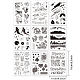 GLOBLELAND 9 Pieces Clear Stamps Layered Fish Parrot Landscape Silicone Stamp Cards Retro Gothic Stamps Seal for Scrapbooking Cards Making Photo Album Decor Paper Craft DIY-GL0002-92-2