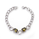Puces d'oreille en 304 acier inoxydable & colliers avec pendant & kits de bijoux bracelets avec lien SJEW-L135-01G-3