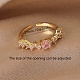 Регулируемые латунные открытые манжеты с микропаве из кубического циркония для женщин JR0029-1-2