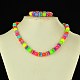 Fluorescent Acrylic Jewelry Sets for Kids: Bracelets & Necklaces SJEW-JS00317-2