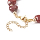 Bracelet de perles de coeur de jaspe arc-en-ciel rouge naturel BJEW-JB08697-01-5