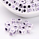 Mixed Cube with Letter Opaque Acrylic Beads X-SACR-S178-03-1