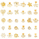 Arricraft 30 pièces 15 styles de boucles d'oreilles à fleurs FIND-AR0001-66-1