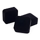 スクエアベルベットブレスレットボックス  ブレスレットを表示  ブラック  9x9x4cm  ブレスレット型：52x46ミリ X-BC099-1-1