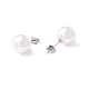 6 Pair Shell Pearl Round Ball Stud Earrings EJEW-A067-18B-P-4
