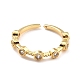 Прозрачное кубическое циркониевое плоское круглое открытое кольцо-манжета для женщин RJEW-C018-07G-1