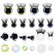 PandaHall Elite 16 Sets 4 Style Plastic Doll Eye & Eyelashes DOLL-PH0001-33-1