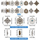 SUNNYCLUE 1 Box 144Pcs Boho Style Dream Catcher Charms Feather Leaf Charm Flat Round Chandelier Components Links Leaves Charms Turquoise Hollow Charm for Jewelry Making Charms Earring DIY Supplies DIY-SC0020-24-2