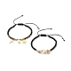 Natural Malaysia & Pearl & Shell Braided Bead Bracelets for Teen Girl Women BJEW-JB06958-1