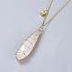 Natural Quartz Crystal Pendants Necklaces and Dangle Earrings Jewelry Sets SJEW-JS01026-4