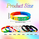 20 Stück 8 Stile Regenbogenfarben Stolz Silikon Herz Kordel Armbänder Set für Männer Frauen BJEW-TA0001-06-3