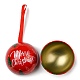 ブリキの丸いボールキャンディー収納記念品ボックス  クリスマスメタルハンギングボールギフトケース  クリスマスツリー  16x6.8cm CON-Q041-01G-3