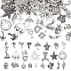 96 pièces 24 pendentifs en alliage de style tibétain à thème océanique TIBEP-FG0001-13-1