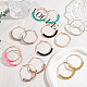 Anattasoul 7 paio di orecchini a cerchio con perline intrecciate rotonde in vetro di 7 colori EJEW-AN0002-21-7