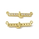 Rack Plating Brass Micro Pave Clear Cubic Zirconia Connector Charms KK-C007-37G-L-2