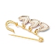 Heart Alloy Enamel Charms Safety Pin Brooch JEWB-BR00133-4
