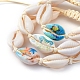 Verstellbare bedruckte geflochtene Perlenarmbänder aus Kaurimuschel BJEW-JB05154-2