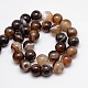 Round Dyed Natural Striped Agate/Banded Agate Beads Strands G-G582-12mm-04-2