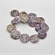 Flat Round Natural Gemstone Beads Strands G-N0153-01-2