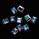 Cabochons rectangulaires en verre transparent MRMJ-T009-109B-1