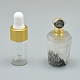 ファセットナチュラルグリーンロドライトクォーツ開閉式香水瓶ペンダント  真鍮のパーツとガラスのエッセンシャルオイルのボトル  40~48x21~25mm  穴：1.2mm  ガラス瓶容量：3ml（0.101液量オンス）  宝石の容量：1ml（0.03液量オンス） G-E556-05F-1