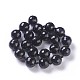 Natürliche schwarze Achat Perlen Stränge G-F620-05A-18mm-2
