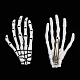 ハロウィンのスケルトンの手骨のヘアクリップ  プラスチック＆鉄ワニのヘアクリップ  ホワイト  72x41x6mm PHAR-H063-A03-2