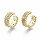 Brass Micro Pave Clear Cubic Zirconia Cuff Earrings EJEW-S201-197G-NF-3