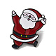 クリスマステーマのエナメルピン  バックパック衣類用ガンメタル合金ブローチ  サンタクロース  29.5x24x1mm XMAS-R001-05G-1