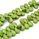 Brins de perles en forme de goutte turquoise synthétique teint TURQ-Q100-11A-1