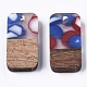 Pendenti in resina trasparente bicolore e legno di noce X-RESI-S384-008A-B08-2