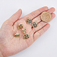 DICOSMETIC 40Pcs Round Earring Findings Flat Round Mesh Stud Earrings Golden and Black Alloy Earring Studs with Raw Pins and 1.6mm Loop 50Pcs Plastic Ear Nuts for DIY Earring Crafts ENAM-DC0001-19-3