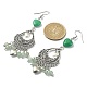 Herz-Kronleuchter-Ohrringe aus natürlichem grünem Aventurin und malaysischer Jade (gefärbt). EJEW-JE05364-02-2
