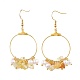 Boucles d'oreilles pendantes en perles de citrine naturelles EJEW-JE03505-02-1