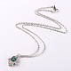 Tibetan Style Gemstone Palm Pendant Necklaces NJEW-JN00958-03-2