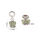 NBEADS Butterfly Large Hole Alloy Glass Rhinestone European Dangle Charms MPDL-NB0001-07AS-2