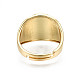 調節可能な真鍮の指指輪  ニッケルフリー  コイン  16KGP本金メッキ  USサイズ{12}  内径：6mm RJEW-Q161-001-NF-3