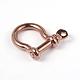 Spray Painted and Rose Gold Plated Alloy Screw D-Ring Anchor Shackle Clasps PALLOY-H540-2