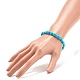 Bracelet extensible tête de mort synthétique turquoise (teint) BJEW-JB08068-02-3