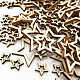 Unfinished Wood Star Shape Discs Slices WOCR-PW0001-026C-1