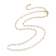 男性女性のための真鍮アズキチェーンネックレス  ゴールドカラー  17.32インチ（44cm） NJEW-JN03820-1