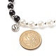 Collana di fascino in lega yin yang con perle imitazione plastica in rilievo per le donne NJEW-JN03914-6