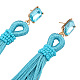 Trendy Women's Nylon Long Tassel Dangle Stud Earrings EJEW-N0020-017A-2