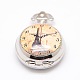 Mixed Styles Openable Flat Round Alloy Printed Porcelain Quartz Watch Heads for Pocket Watch Necklaces Making WACH-M111-M-2