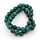 Brins de perles turquoise (jaspe) teints et jaunes naturels GSR10MMC094-3