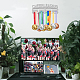Espositore da parete con porta medaglie in ferro a tema sportivo ODIS-WH0024-030-7