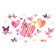 Superdant corazón mariposa pegatinas de pared vinilo rosa extraíble pelar y pegar calcomanías de pared lindo arte creativo imagen decoración para niñas dormitorio sala de estar DIY-WH0228-754-1